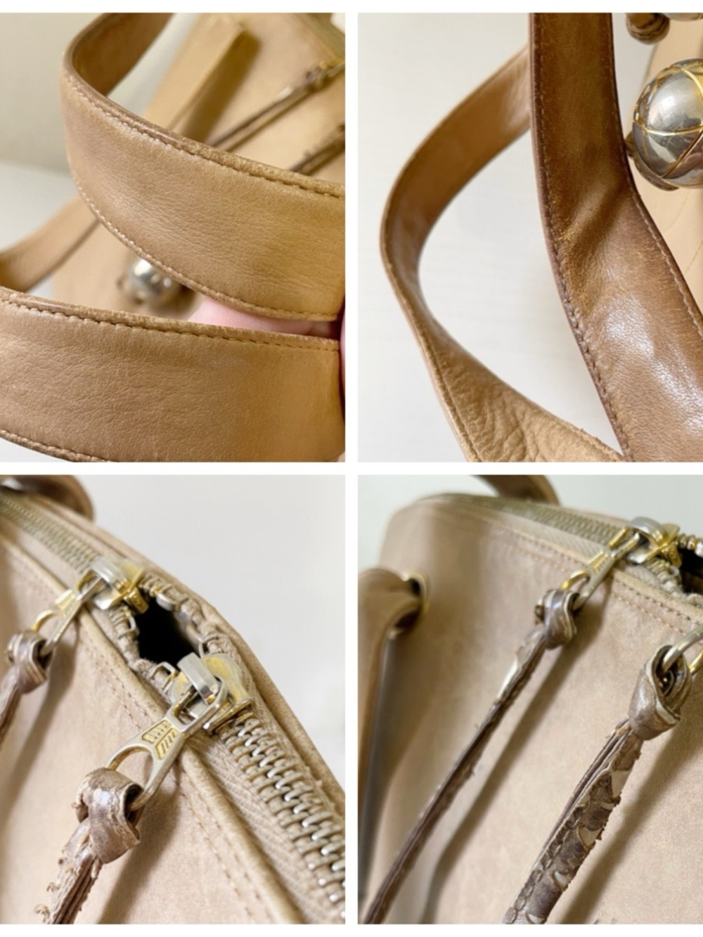 Chanel beige leather vintage for restoration AS IS - Picture 6 of 16